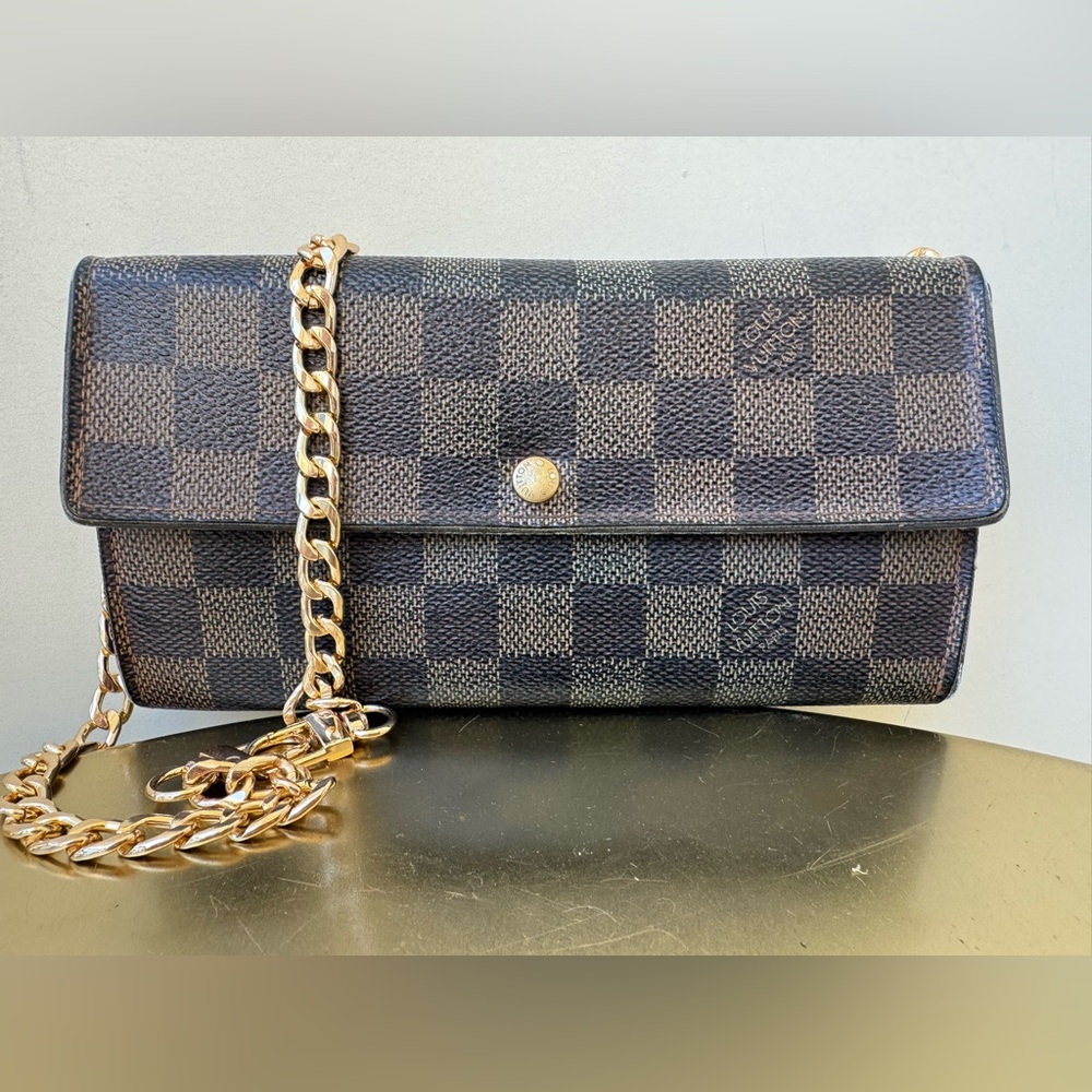 Louis Vuitton Checkered Black and Brown Crossbody Bag